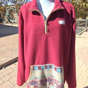 Hooey Red Fleece Pullover with Black Label